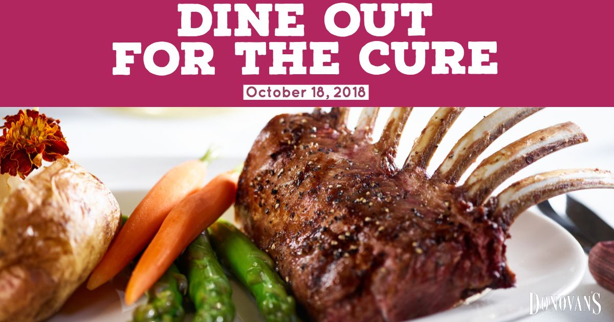 DonovansSD's tweet photo. Join us for dinner or lunch on Thursday, 10/18 for #DineOutfortheCure! A percentage of our daily sales will benefit @KomenSanDiego. https://t.co/cje9SHJZFM