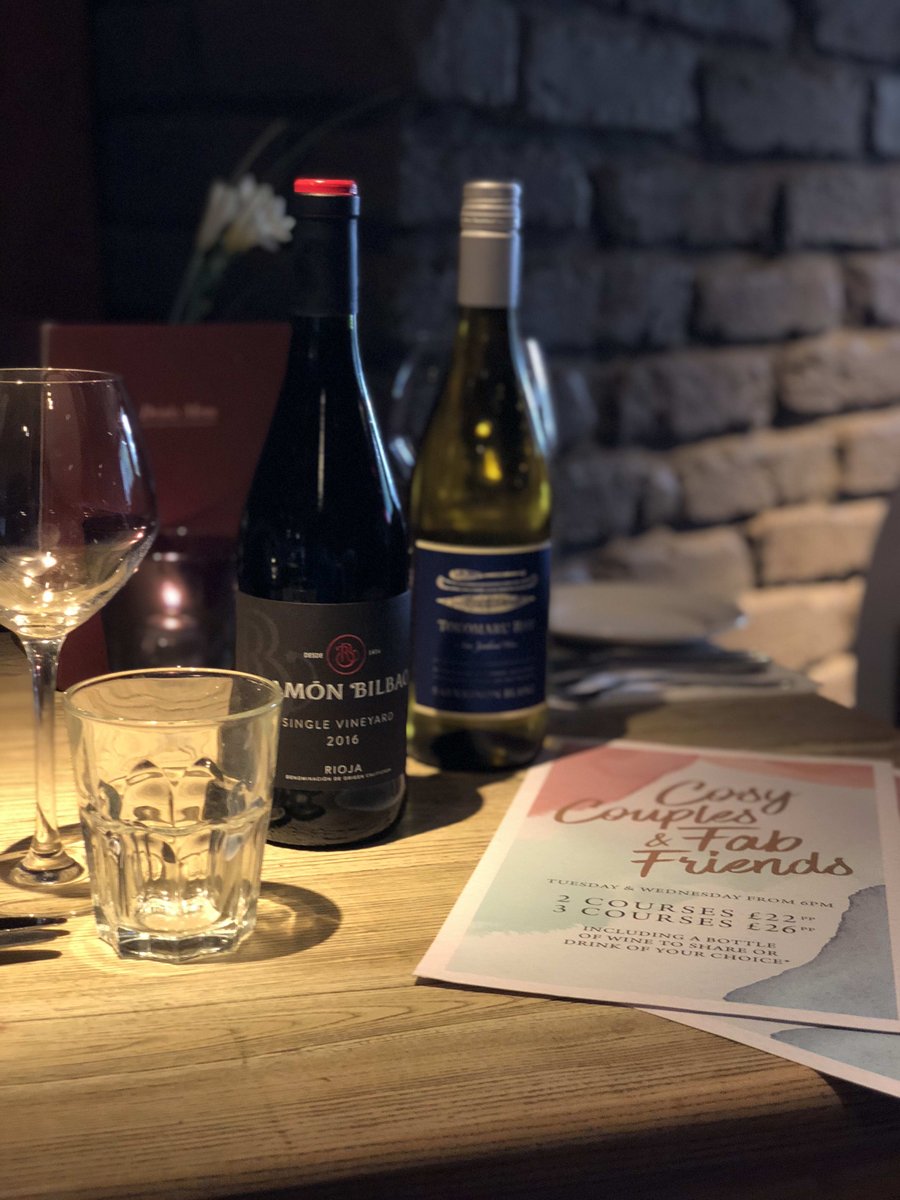 Did you know we run our Cosy Couples &amp; Fab Friends menu from 6pm on Tuesdays and Wednesdays? A FREE bottle of wine with 2 courses for £22pp or 3 courses for £26pp! A perfect midweek treat 🤤

The menu and T's&amp;C's can be viewed on our website.