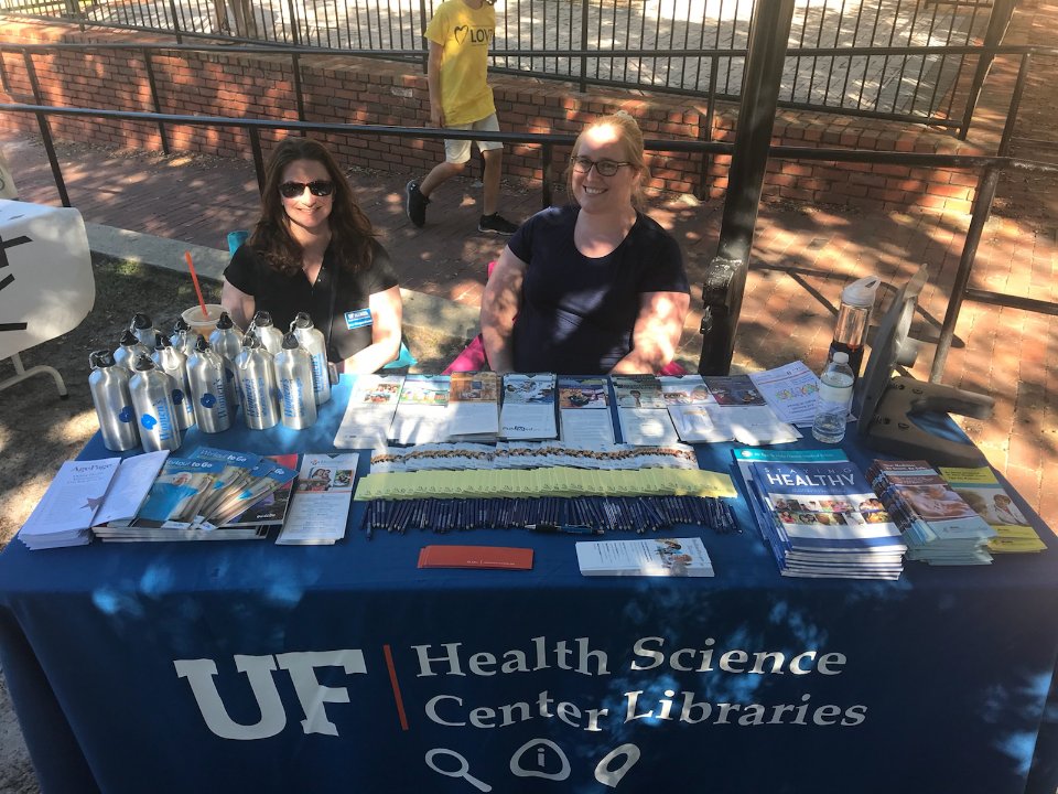 UFHSCL's tweet photo. This #MeetTheLibraryMonday, we're celebrating our Community Engagement and Health Literacy Librarian, @JMorganDaniel! Learn more about Jane:

What's your favorite thing about the library?
"Our awesome wellness events and resources!" https://t.co/lSyQZpeRK8