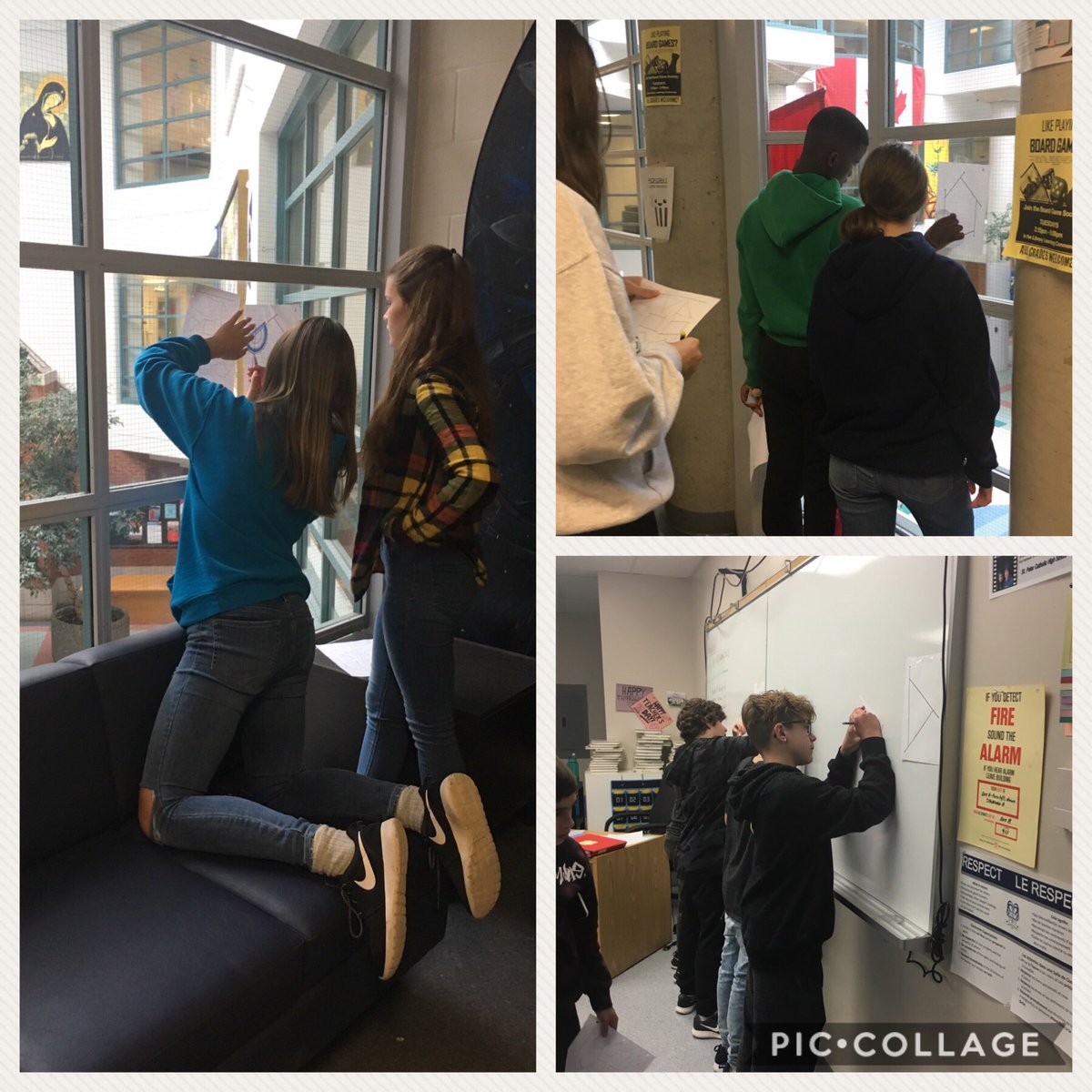 teacherkane_SPK's tweet photo. Discovering the formula for solving interior angles of polygons! @StPeterOCSB #NPVL #ocsbMath #collaboration https://t.co/n6bf7E1DBG