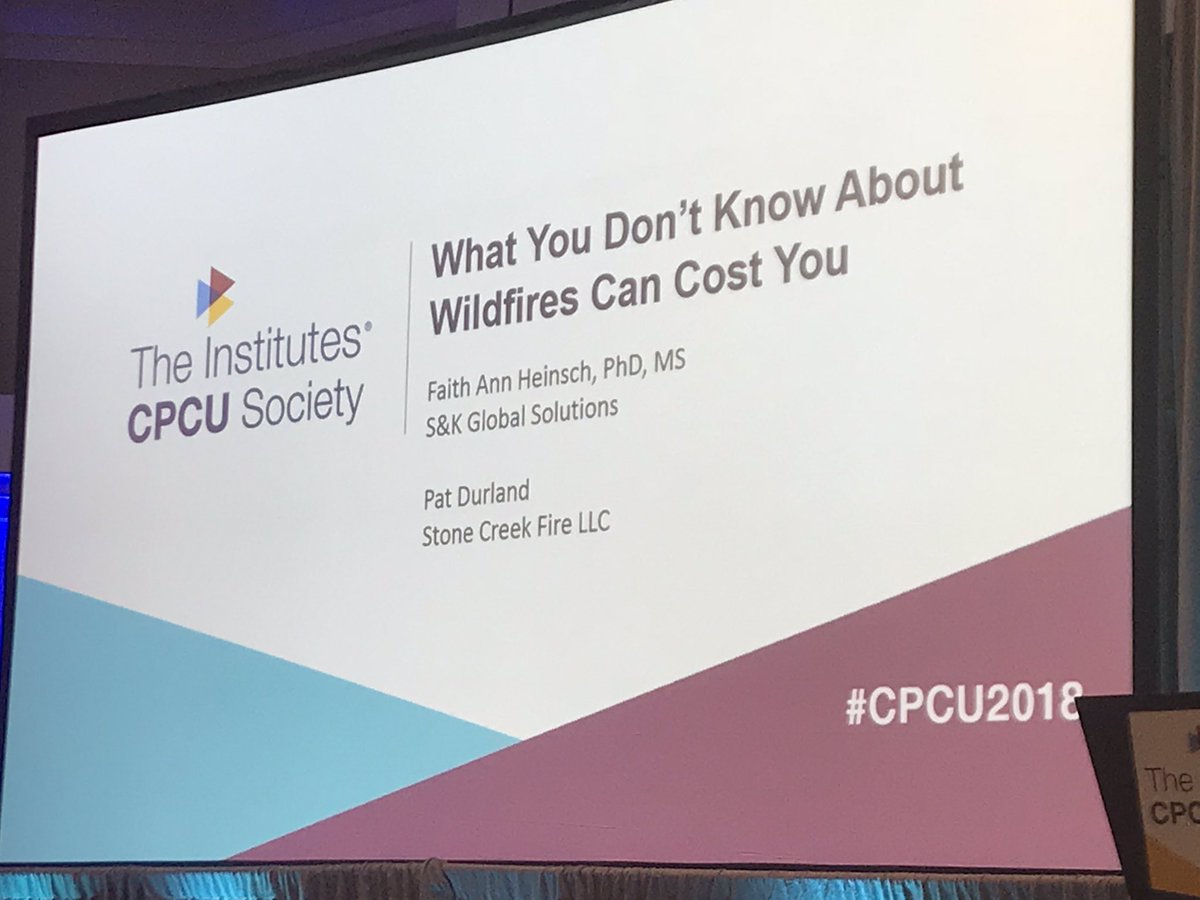 PLIG committee members Robee Berry and Ken Bergeron did a fantastic job planning our session on wildfires. #cpcuchampion #cpcu2018