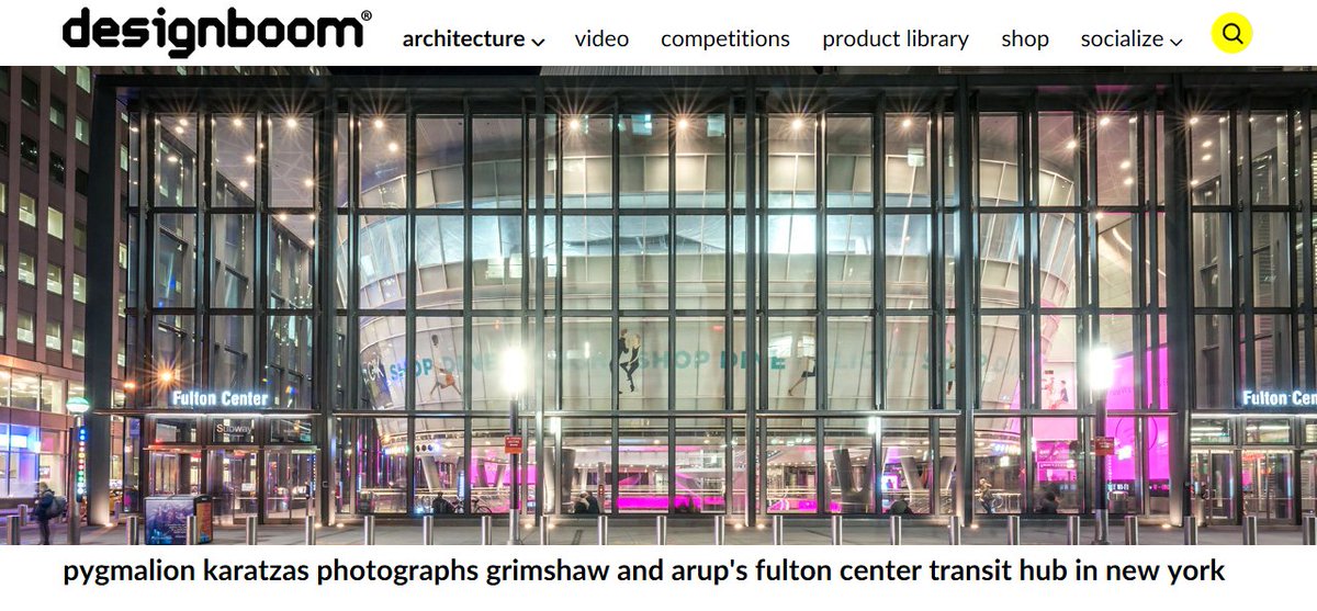 GrimshawArch's tweet photo. Fantastic photography capturing our Fulton Center Transit Hub by @AkisKaratzas  "highlighting the architects’ central concept of redirecting ample natural light into the transit environment through the conical dome at the structure’s center." @designboom https://t.co/g0L4Z05kof https://t.co/53zV7X2NJY