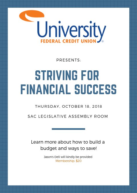UTAPSA's tweet image. Is your #MondayMotivation to learn and master saving money as a #professional in the #highereducation world? @UTAPSA is proud to host "Striving for Financial Success", presented by @UFCU! RSVP here - docs.google.com/spreadsheets/d…