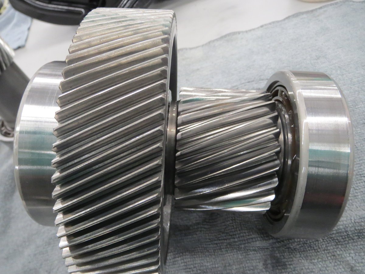 Tesla's tweet image. The Model 3 drive system is designed and validated for over 1 million miles – this is what the gears look like after testing