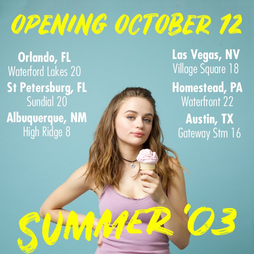 Summer03Movie's tweet photo. #Summer03 is OUT NOW in select theaters nationwide!
Get your tickets TODAY: https://t.co/fv4gVYYik8 https://t.co/GwfHKJ2yBO