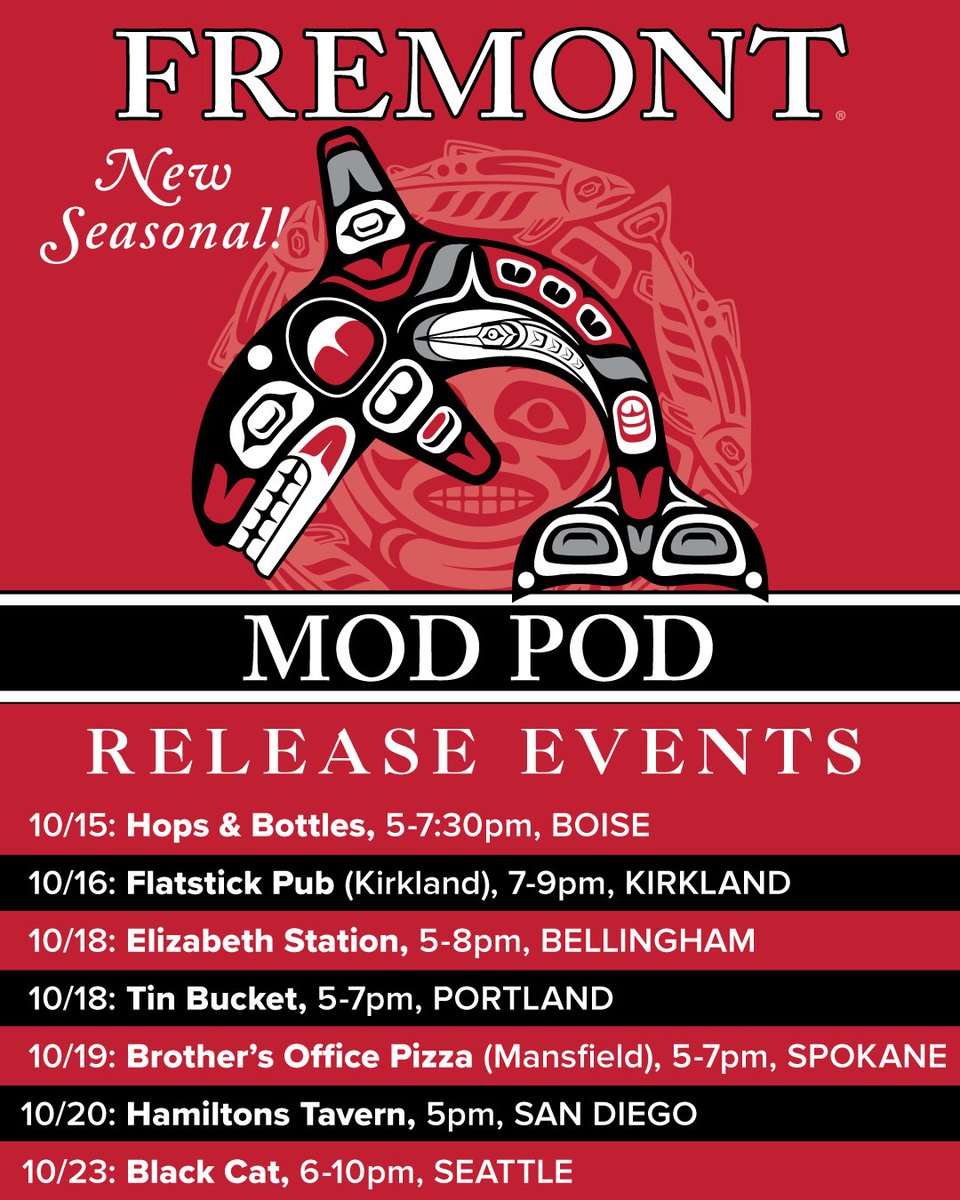 fremontbrewing's tweet photo. Wondering where else you can help us celebrate the release of our new seasonal Mod Pod IPA? Check out the list of events here!

#modpod #ipa #enjoyandobserve #tropical #juicy #newseasonal #releaseevents #fremontbrewing #seattle #earth #becausebeermatters https://t.co/3VGDiQDkaV