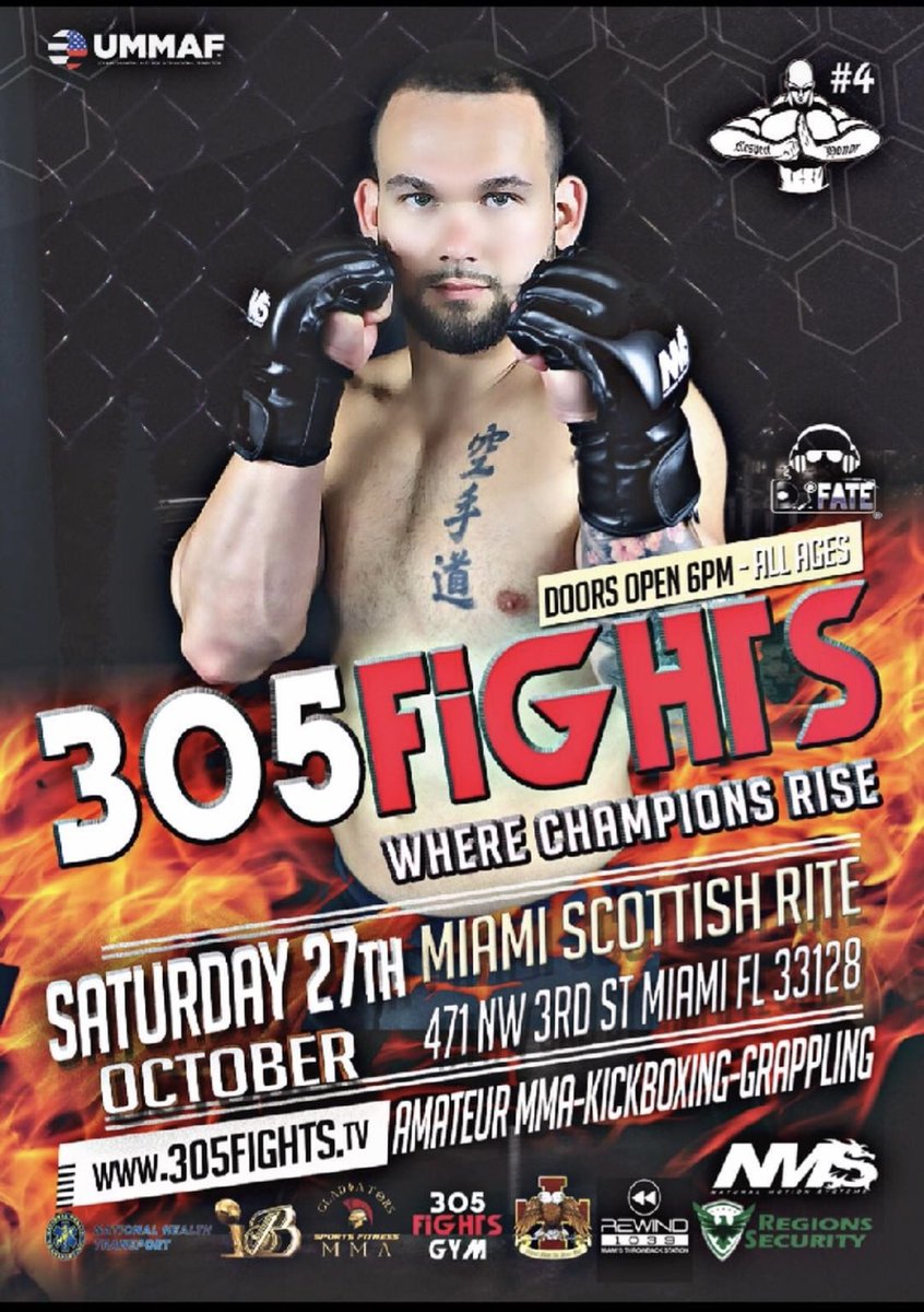 PTSportsGroup's tweet photo. 12 days until Bryan “The Cuban Samurai” Falero bring home that title from 305 Fights!!!  You don’t want to miss this fight!  Make sure to get your tickets today at https://t.co/c6Kz4F5DHR. #Primetime #thecubansamuraiiscoming #305fights #phoenixfightgear #MMA #l4livinlifelovinlife https://t.co/Iqr7Via3qu