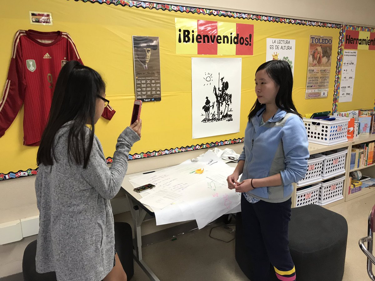 mike_farkas's tweet image. Spanish 2 students recording the final versions of their personal interviews (on family and identity) with @Flipgrid ! #technology #21stCteachingandlearning #studentvoice