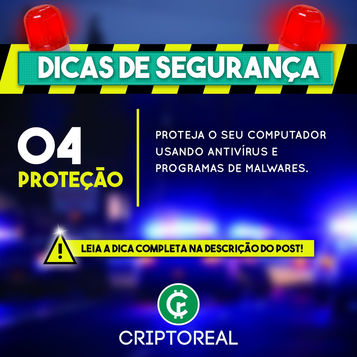 CriptoReal's tweet image. Dica 04 - Proteção
Considere proteger o seu computador usando antivírus e programas de malwares. Uma sugestão popular é o Malwarebytes mas ainda há outros programas de uso gratuito.
Confira a dica completa no nosso Facebook: fb.com/CriptoReal