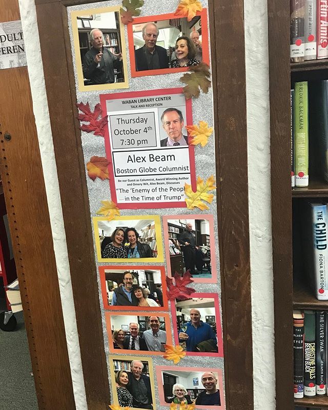 WabanLibrary's tweet photo. If you missed our event with Alex Beam, come on in and look at all the pictures from this fun night! #authortalk #librarydisplay #librariesarecommunity #librariesofinstagram https://t.co/edbhk1uYF8