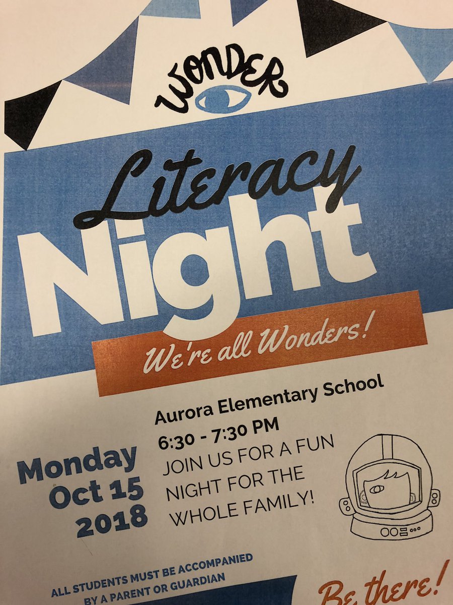 Can’t wait to see everyone at Literacy Night tonight! It will be a wonderful time! #aurorahuskies #AESHuskies