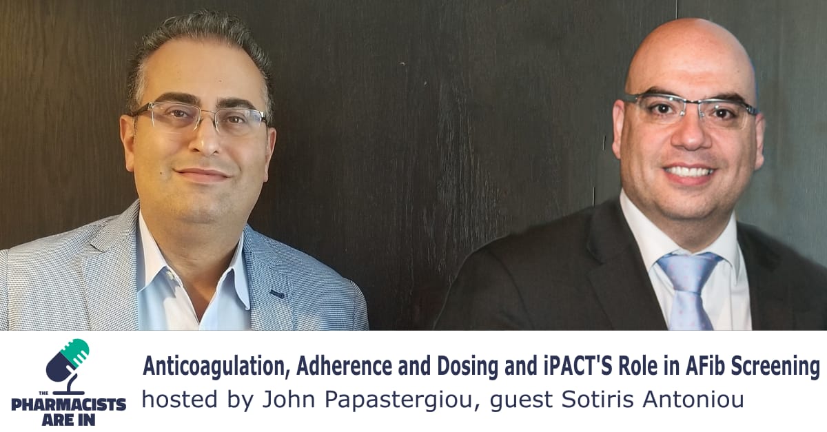 The latest episode of "The Pharmacists Are In", is available online! Sotiris Antoniou, the chair of iPACT and consultant pharmacist in cardiovascular disease and I discuss the evolution of pharmacy practice.

ipact.org/news/19-antico…

#ThePharmacistsAreIn #podcast #pharmacy #afib