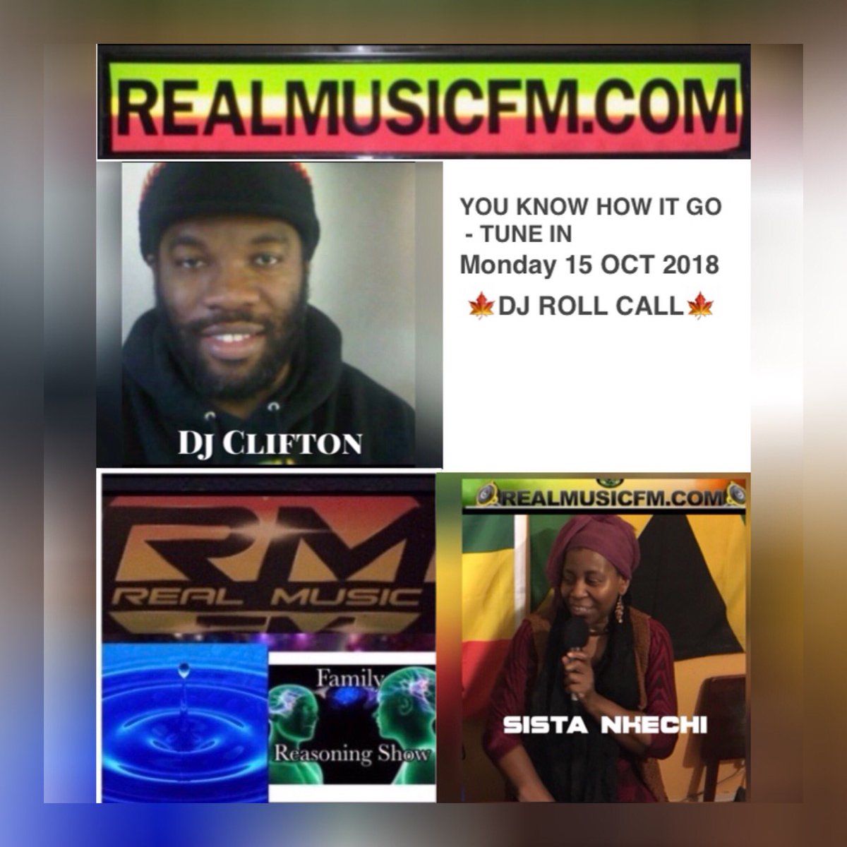 eboneyRe's tweet photo. Tune in - Monday 15 OCT 2018 Delicious Musical Menu                    
#MusicMonday #motivation #listen #internetRadio #djrollcall 
@NkechiAAbeng @cgmelectrical #NP #Hot #RnB #Dancehall #Reggae #Roots #Global  #Retweet 2 https://t.co/bWGlYnja6T