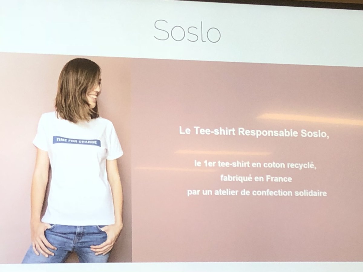 ThomasCOTTINET's tweet photo. #ÉconomieCirculaire et #Solidarité : découverte de #Soslo fondée par @karinedenoyer qui propose un tee-shirt responsable à base de chutes naturelles recyclées de l’industrie textile,  à l’Ag de @_GCFT - un tee-shirt cadeau de fin d’année fait pour durer - #moderesponsable https://t.co/ukZ6cLfQ4V