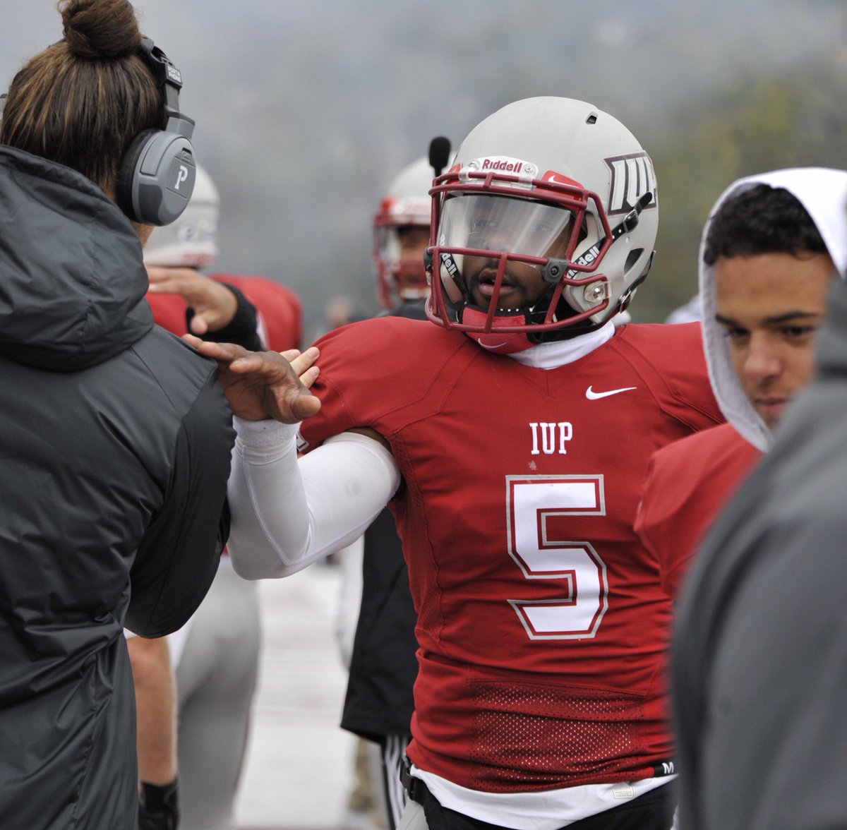 IUPfootball's tweet photo. With 2 more touchdowns Saturday, QB Lenny Williams now has 97 career total TDs. 

He’s looking to become just the 8th player in PSAC history with 100 TDs. https://t.co/cfBoTVN2Ln
