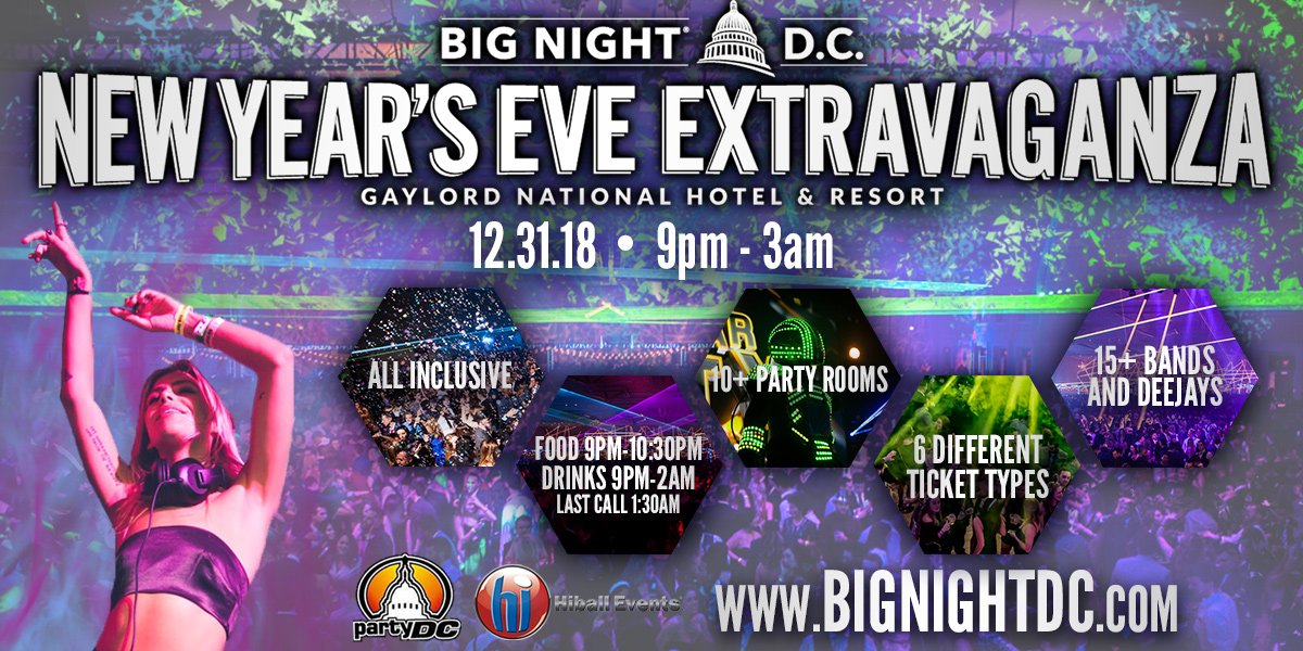 BigNightDC's tweet photo. Start planning now! We will ring in the new year at Big Night DC! Tickets on sale now at https://t.co/cgpwtl2QWV
.
.
.
.
.
#bignightdc #bignightdc18 #bignight #nye #nyedc #newyearseve #visitmaryland #nationalharbor @gaylordhotels @NationalHarbor https://t.co/tidytPXQJE