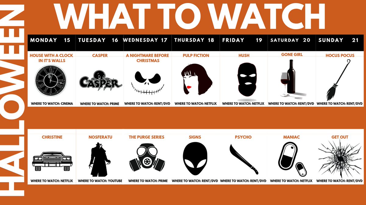 Once again we have a recommended movie list full of Halloween must watches for you all. Here's this weeks pics, enjoy!🎃👁️

#twilightvisuals #halloween #halloweenmovies #halloweenfilms #moviepicks