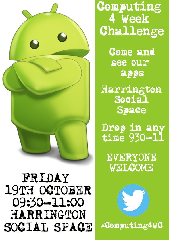 NickyDanino's tweet photo. Come along to our Computing 4 Week Challenge on Friday. Everyone is welcome, please RT @UCLan
 #Computing4WC https://t.co/nGyvoToGs8