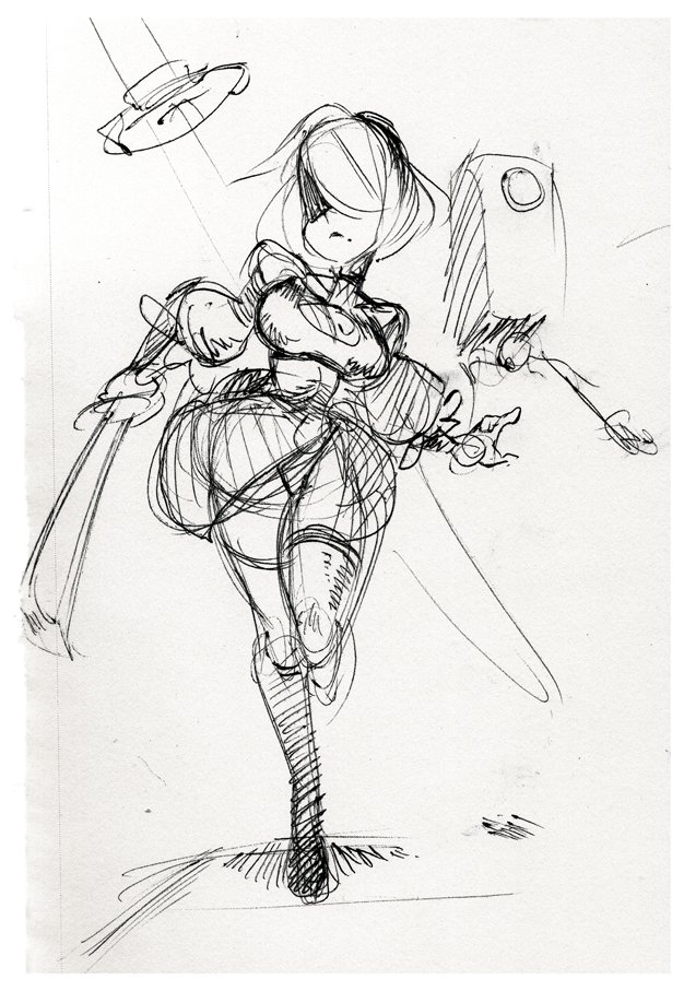 Posting some ink / pen doodles to catch up with #inktober Here's a 2B sketch for #InktoberDay13 #Inktober2018 Did this from memory w/o reference, hence the lack of details lol.