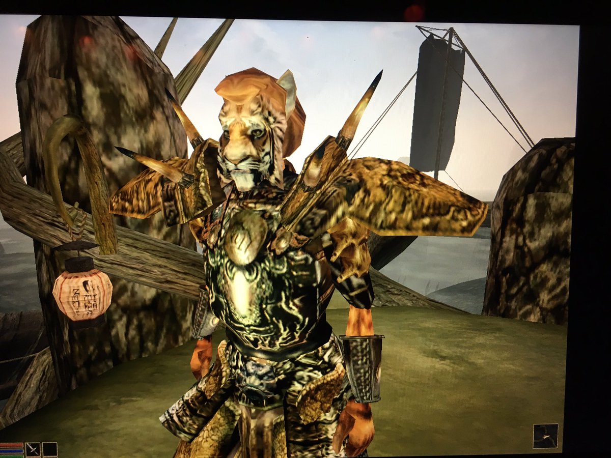 xe0n888's tweet photo. Reloaded my old L5 character save data #morrowind #bethesda #tes #theelderscrolls #khajiit https://t.co/MbLDpv3z0x