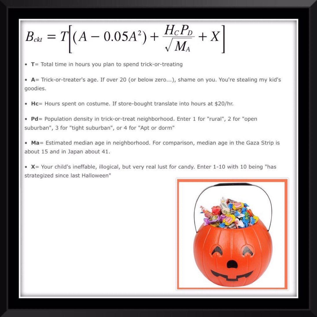 KCSMilitary's tweet photo. Halloween Season Math: Calculate the Optimal Bucket Size For Your Halloween Haul. #trickormath 
https://t.co/H7eVVK1u5M https://t.co/OHBMK1ghU1