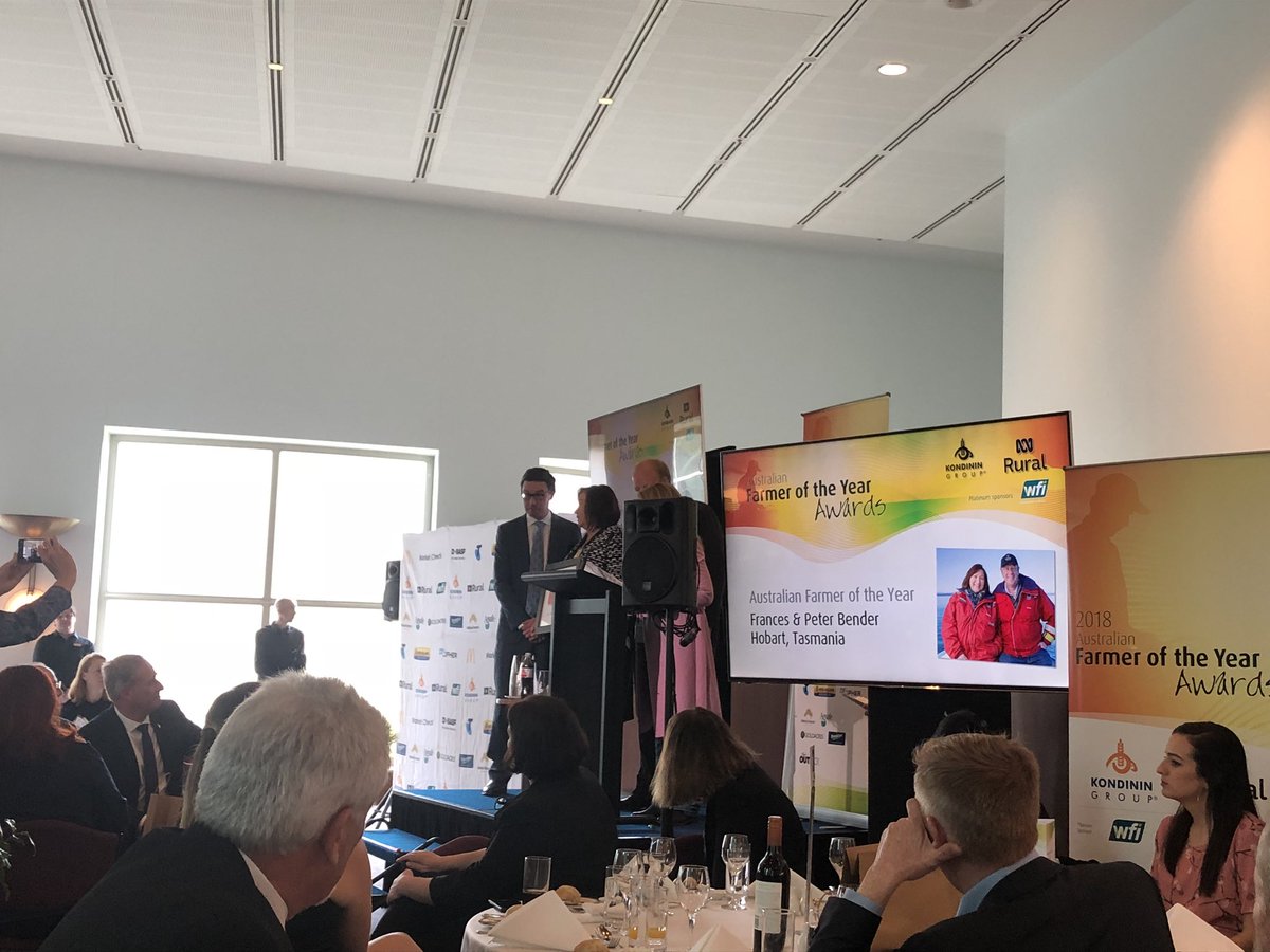 Australia Farmer of the Year Awards, yet again it’s all about the people, investing in staff and providing opportunities! Congratulations to Frances &amp; Peter Bender. #farmeroftheyear