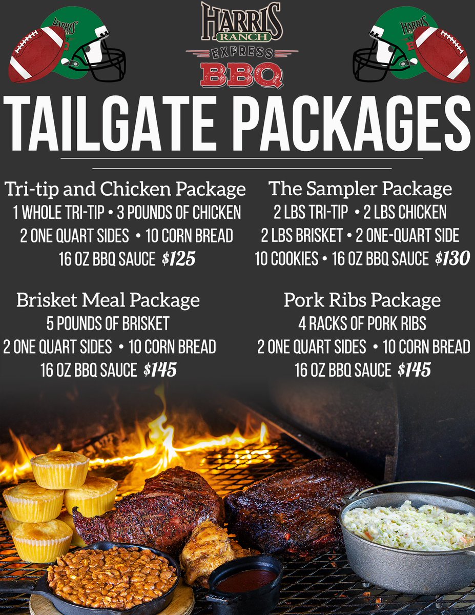 HarrisRanchCA's tweet photo. Take advantage of our Harris Ranch #ExpressBBQ tailgate packages and savor true western BBQ! https://t.co/ca9UdMVL3n