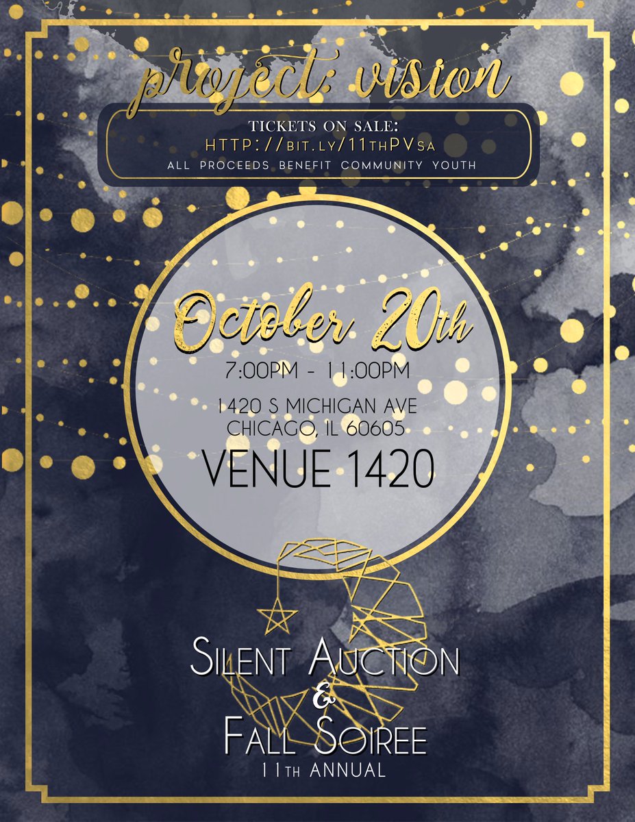 Please join us Oct 20th for our 11th Annual Fall Soiree &amp; Silent Auction and support our after school programs serving over 200 middle school and high school youth in Chicago's Chinatown, Bridgeport, and surrounding communities! Tickets still available at: bit.ly/11thPVsa