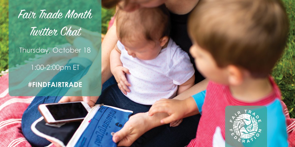 FTFederation's tweet image. Join the FTF &amp;amp; @FairTradeFedED for a Twitter Chat to celebrate Fair Trade Month! Use the hashtag #FindFairTrade to join, and you&apos;ll also be entered for a chance to win one of our Fair Trade Month #giveaways! See sweepstakes details here: bit.ly/2RQvR6r
