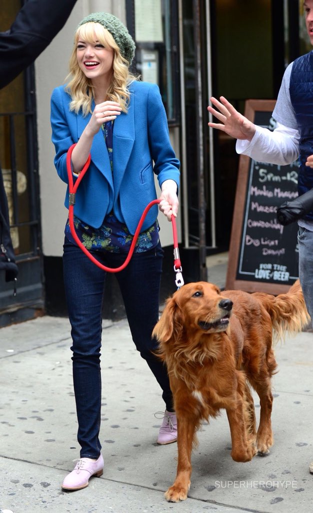 LoveMyDogs16's tweet photo. Emma Stone and her dog. Both such beauties. #EmmaStone #lovemydogs #furbabies #DogLover #DogsLife #celebdogs https://t.co/cKNwLXUM39