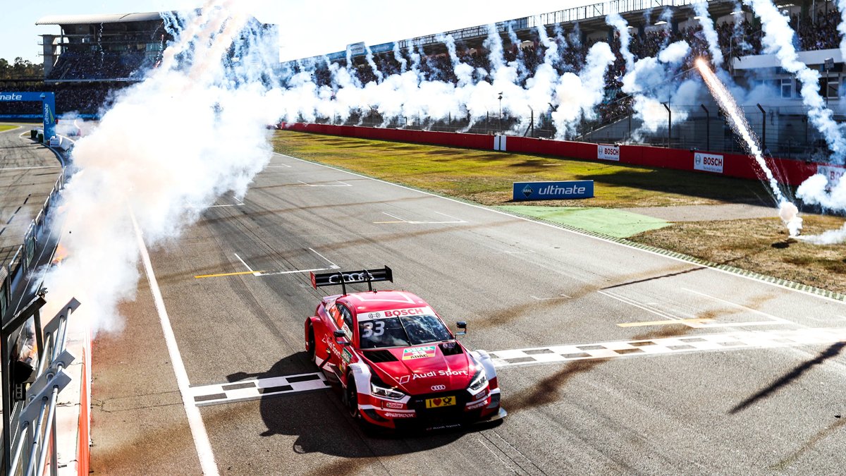 AudiLatam's tweet photo. .@ReneRastRacing se llevó el primer lugar en la última carrera de #DTM2018 y logró un lugar en el podio del campeonato. ¡Muchas felicidades, @audisport! https://t.co/XuCih57wxl