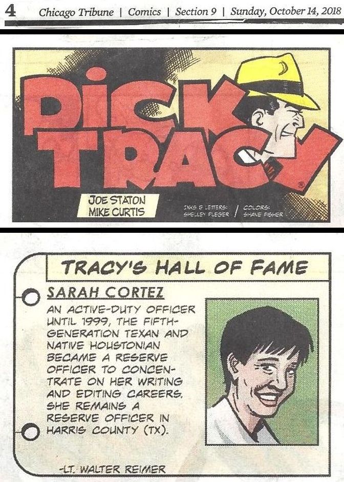 SCortezwriter's tweet photo. Sunday Surprise! I'm the newest member of the Dick Tracy Hall of Fame. Thank you Lt. Walter Reimer for nominating me. https://t.co/ISWFa017dJ