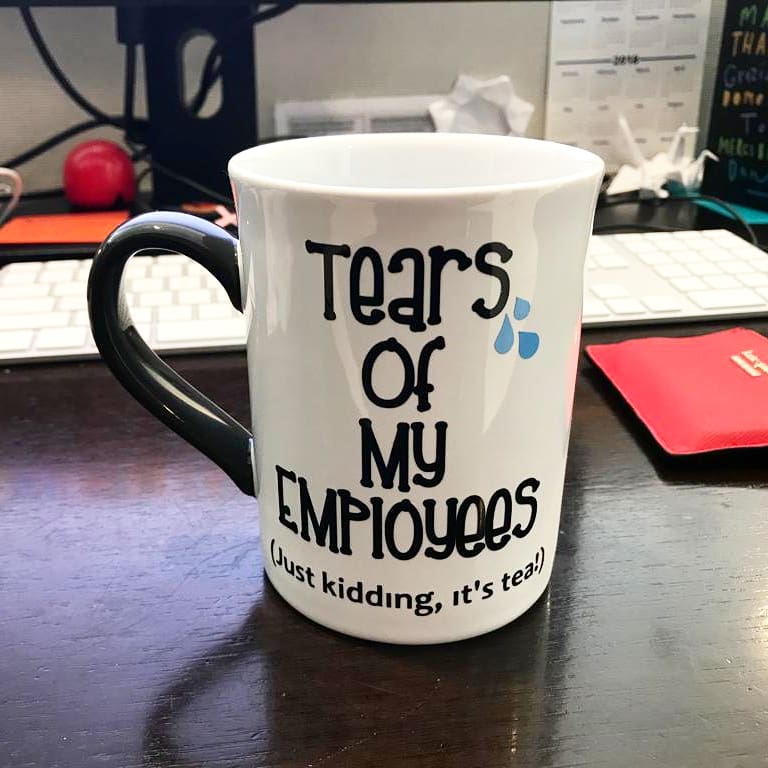 jgviolet's tweet photo. Today is Boss's Day! Who knew such a day existed? The good news is, we have something for every occasion! 💜 #JGViolet #FromBrooklynWithLove #Personalized #TeaCup #CoffeeMug #TearsOfMyEmploees #BossDay #Cup #Work https://t.co/8mm73LHcWy