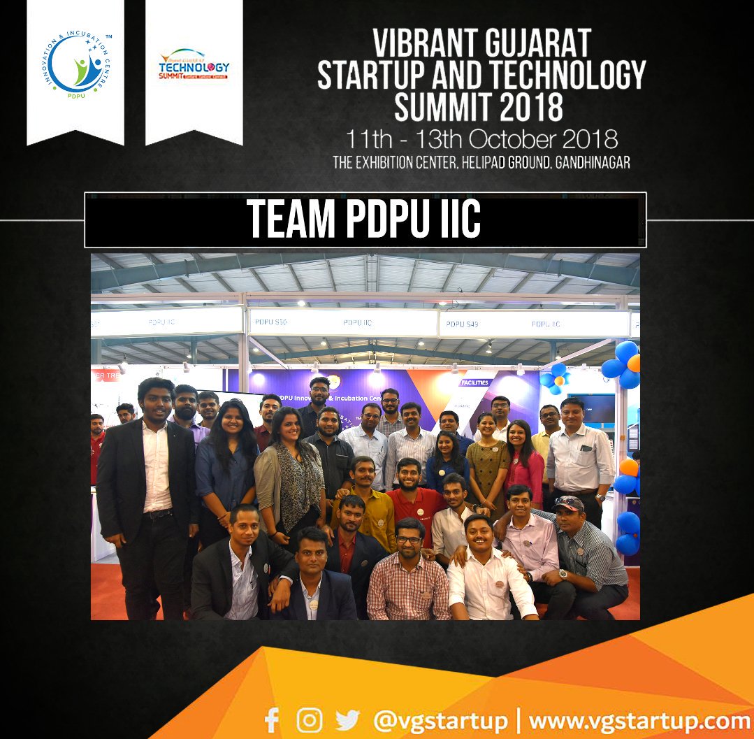 iicpdeu's tweet photo. PDPU-IIC team celebrating the successful closure of mega event “VIBRANT GUJARAT STARTUP AND TECHNOLOGY SUMMIT 2018."
VGSTS'18 proved to be very successful for both PDPU IIC as well as our incubated startups #PDPUIIC #IIC #VGSTS18 #vgstartup #IICVG18 #iicatvgsts18 #startup #team https://t.co/fW7bOMYxMz