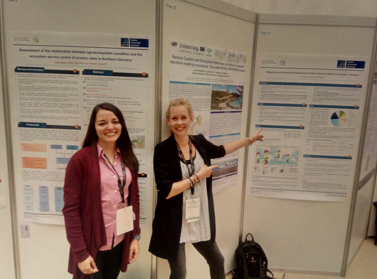 PhyGeo_LUH's tweet photo. Very ambitious @PhyGeo_LUH posters on #EU_MAES presented by @PaulaRendonC and @im_sieber #ESP18EU in San Sebastian. https://t.co/VJSsjL4njY