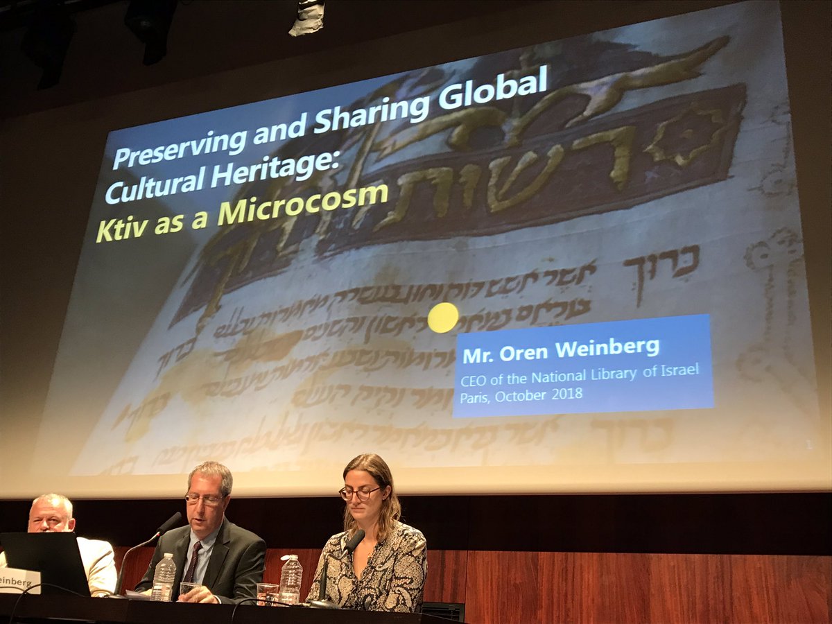 c_caillourobert's tweet photo. Merci @laBnF pour cette rencontre avec Oren Weinberg, directeur @NLIsrael et Laurent Hericher, chef du service des manuscrits orientaux pour cette présentation de #Ktiv, un programme international ambitieux de numérisation des manuscrits hébreux. @GallicaBnF @SaisonFra_Isr https://t.co/g1OMT5MoVh