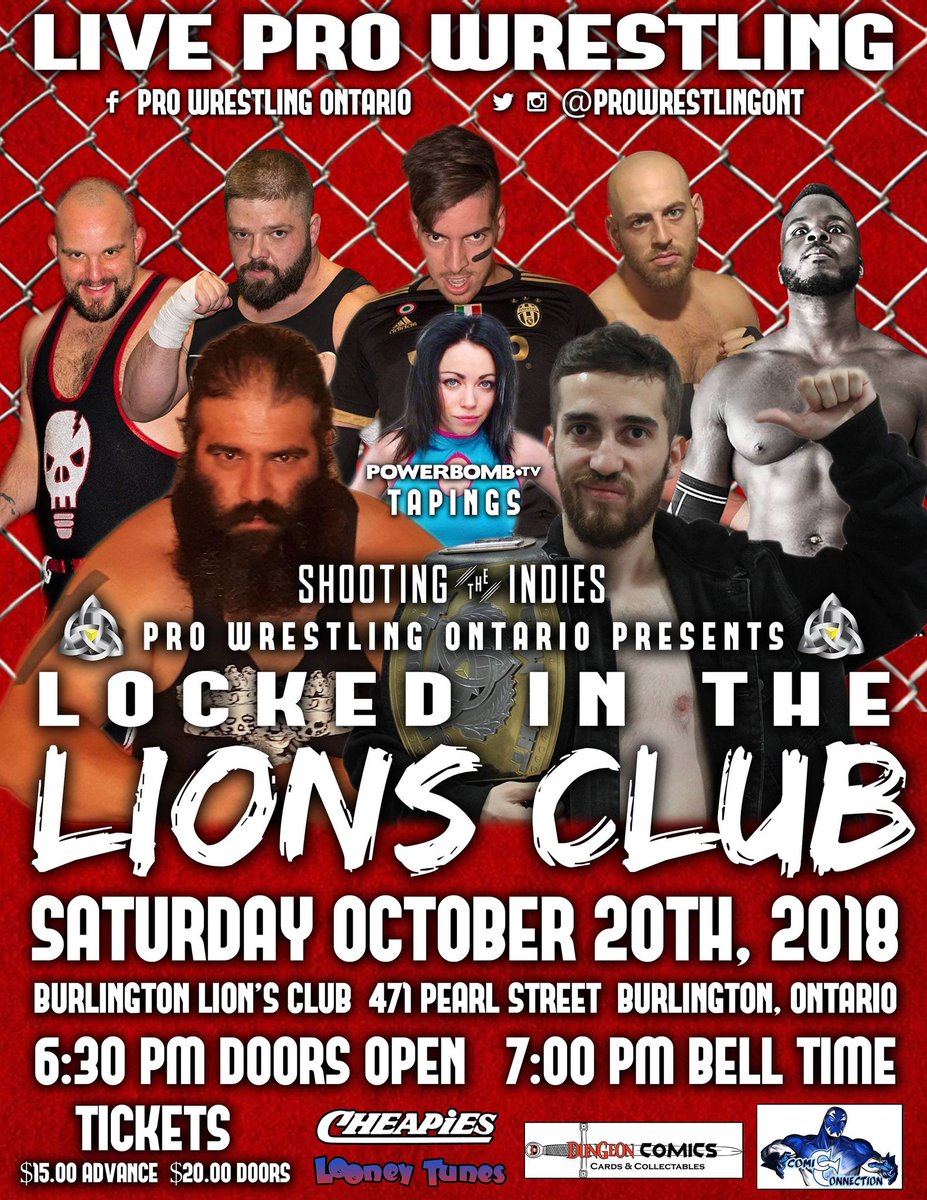 ProWrestlingOnt's tweet photo. JUST 5 DAYS AWAY!!!

The rivalries....
The titles....
The bad blood...
The competition....
and
THE CAGE!!  

Visit DUNGEON COMICS &amp; LOONEY TUNES MUSIC in Burlington, COMIC CONNECTION in Oakville, or CHEAPIES RECORDS &amp; TAPES in Hamilton!  

DONTCHA DARE MISS IT! https://t.co/c6OTUmzSUo
