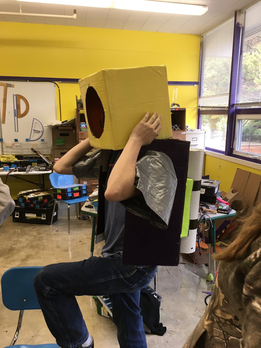 pacificrobotics's tweet image. #ftc8881 working on their CAD Man mascot costume #roverruckus