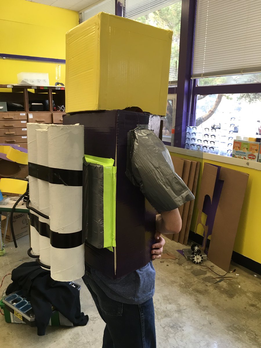 pacificrobotics's tweet image. #ftc8881 working on their CAD Man mascot costume #roverruckus