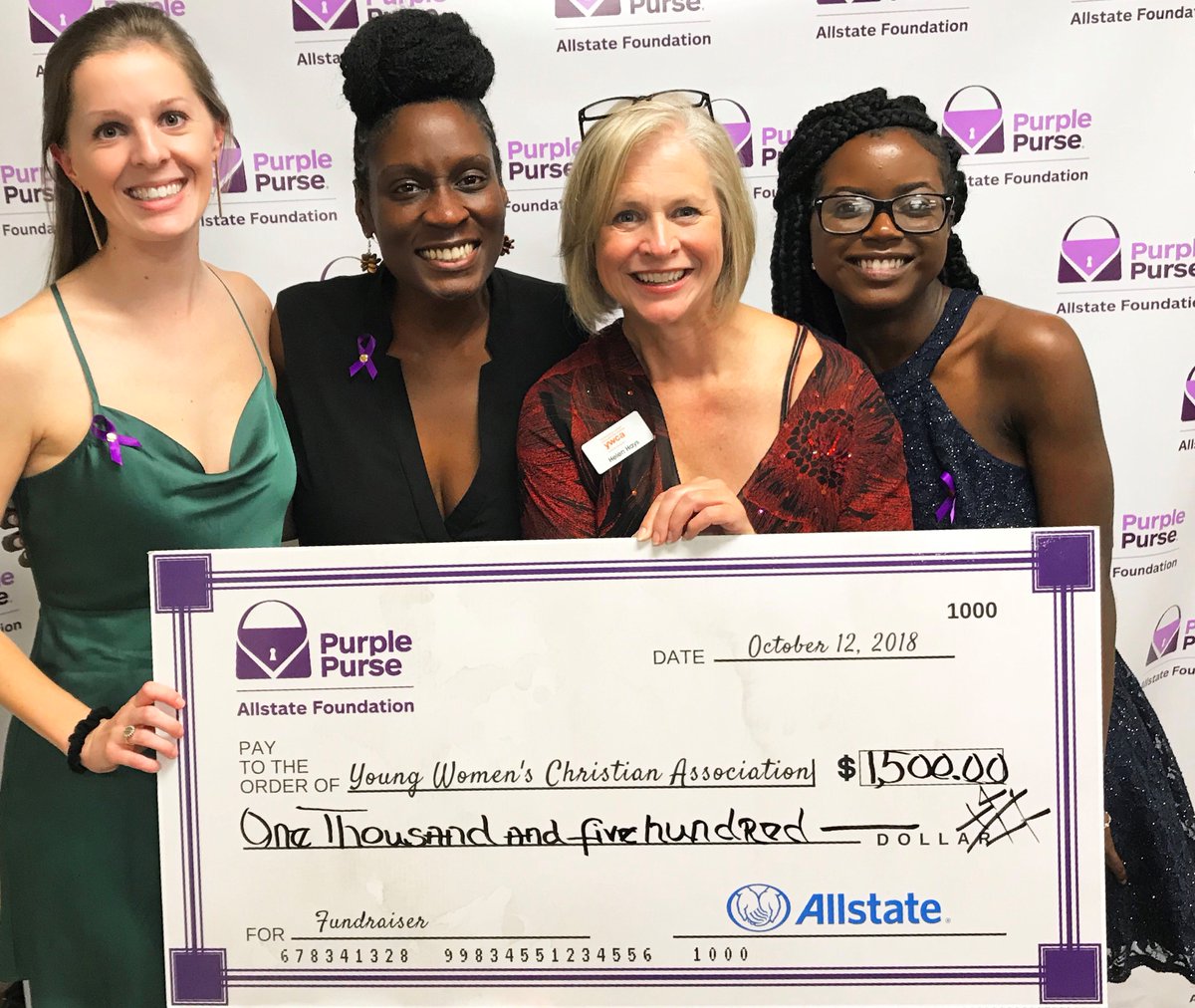 YWCentralAL's tweet photo. Thank you @AllstateFDN for all of the support you have given the #YW and victims of domestic violence nationwide! We couldn't do what with do without the support of awesome organizations like you guys #PurplePurse #YWCAIsOnAMission https://t.co/q16luOeazZ