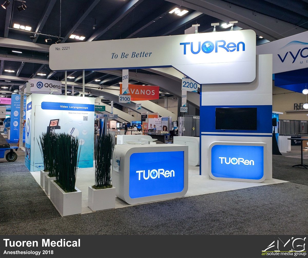 artsolute's tweet photo. Anesthesiology 2018, the show that bridges research and technology with patient care, is happening right now in San Francisco. Here's the exhibit we created for our friends over at @TuorenMedical. If you're at the show, swing by and check them out at Booth #2221!

#ANES2018 #ASA https://t.co/347RZIGFr2