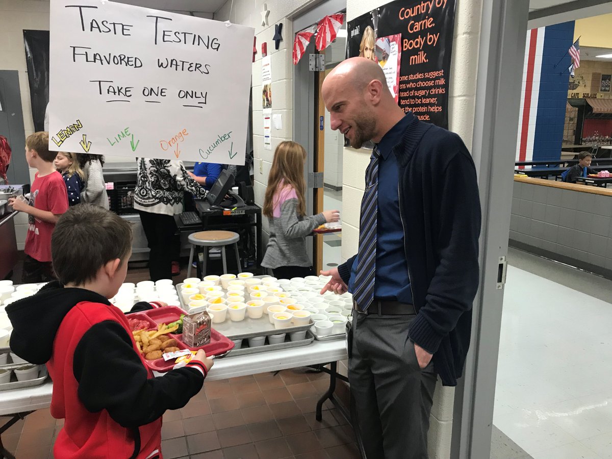 Lots2Love Lunch Week is in full swing at OVI. Our cafeteria staff are the 
BEST!! Flavored water "taste testing" encouraged by Dr. Smith. Orange, lime, lemon or cucumber. What's your favorite flavor?!