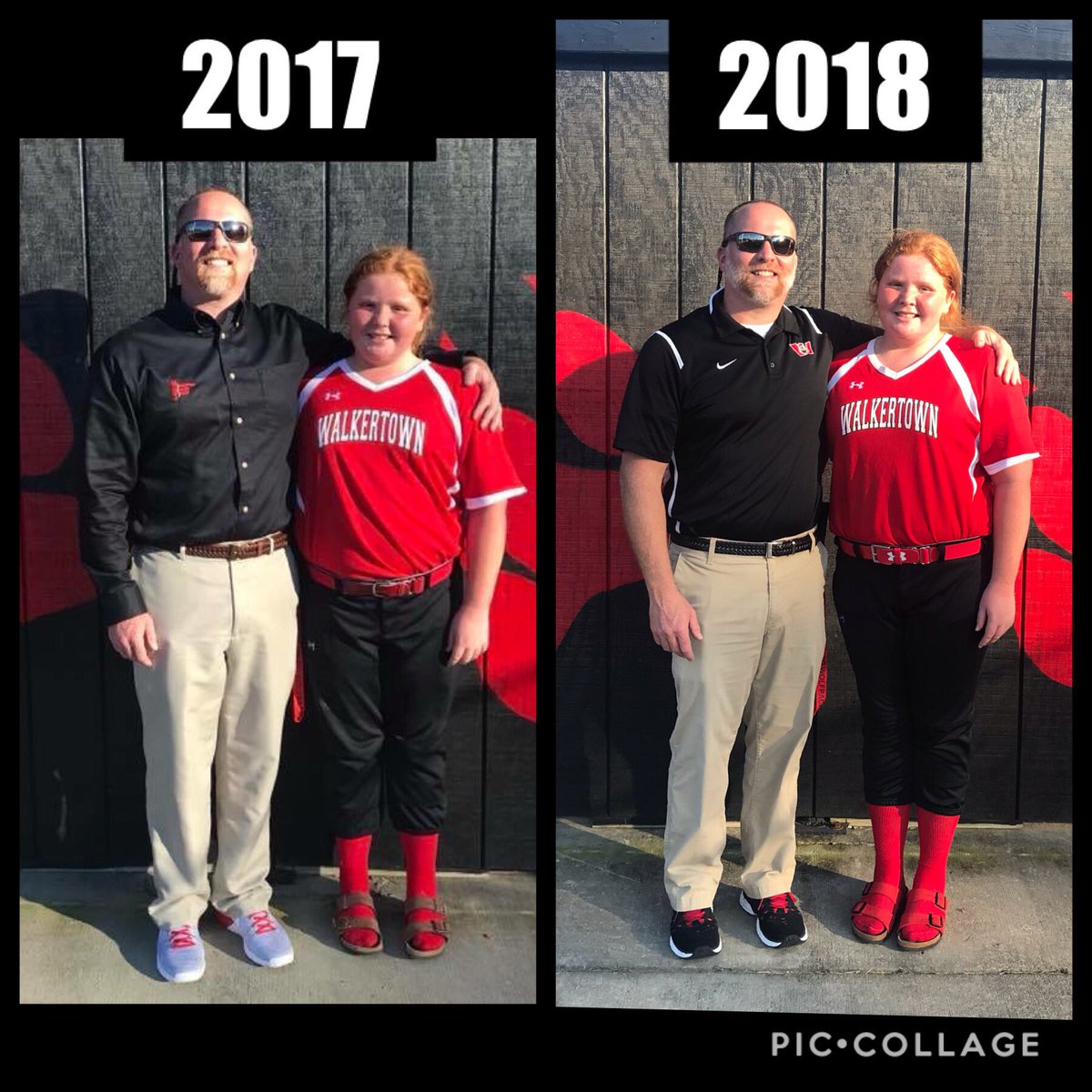 ScottMunsie's tweet photo. What a difference a year makes. @mgmunsie 🐺🖤❤️#SheIsGrowingUp #LastYearOfMiddleSchool #WMSPackPride https://t.co/Ffn04gGUTd