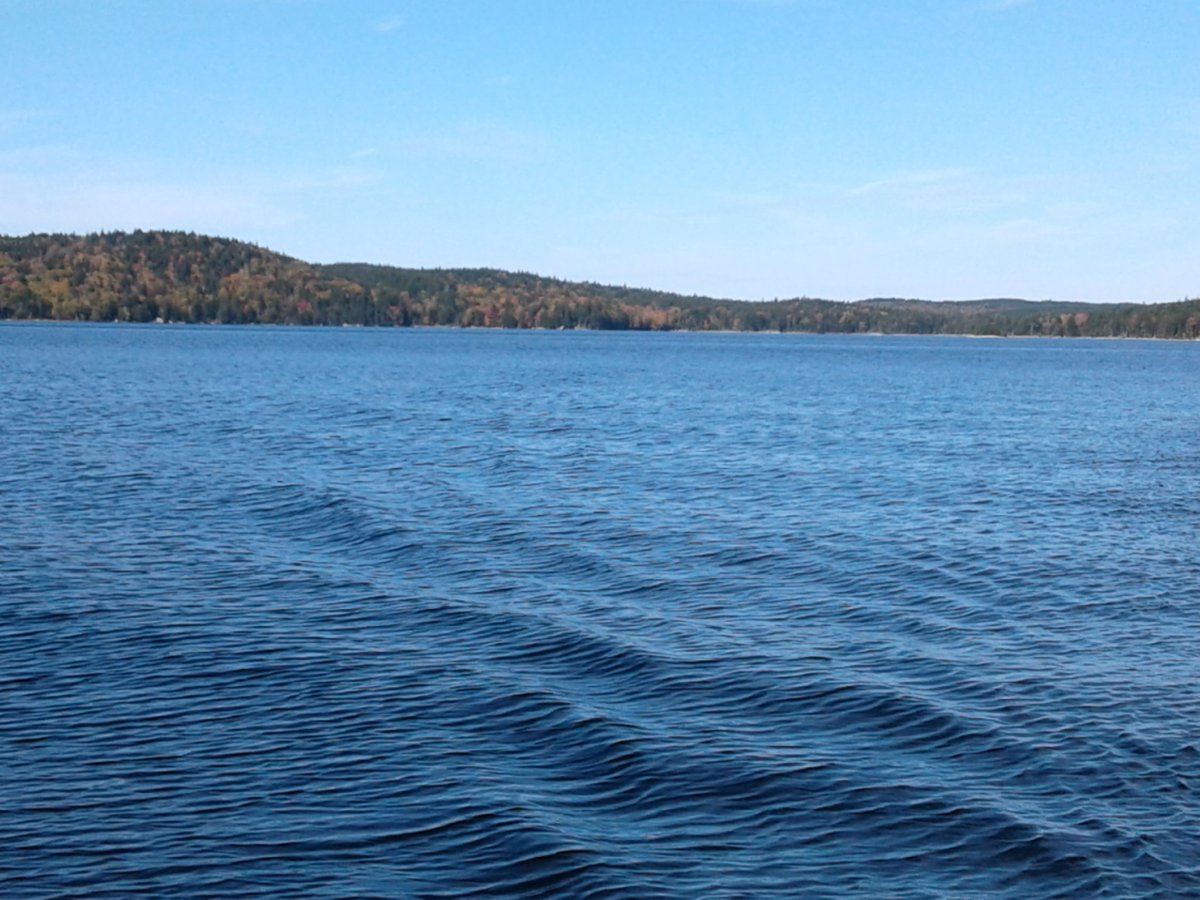 drtightline's tweet photo. Sampling Pockwock with @paleolimbot &amp; Heather, with help from @HalifaxWater. Largest drinking #water source east of Montreal, servicing 300k. Perfect core retrieved from 43.5 m! https://t.co/ftQJ6Ahuyc
