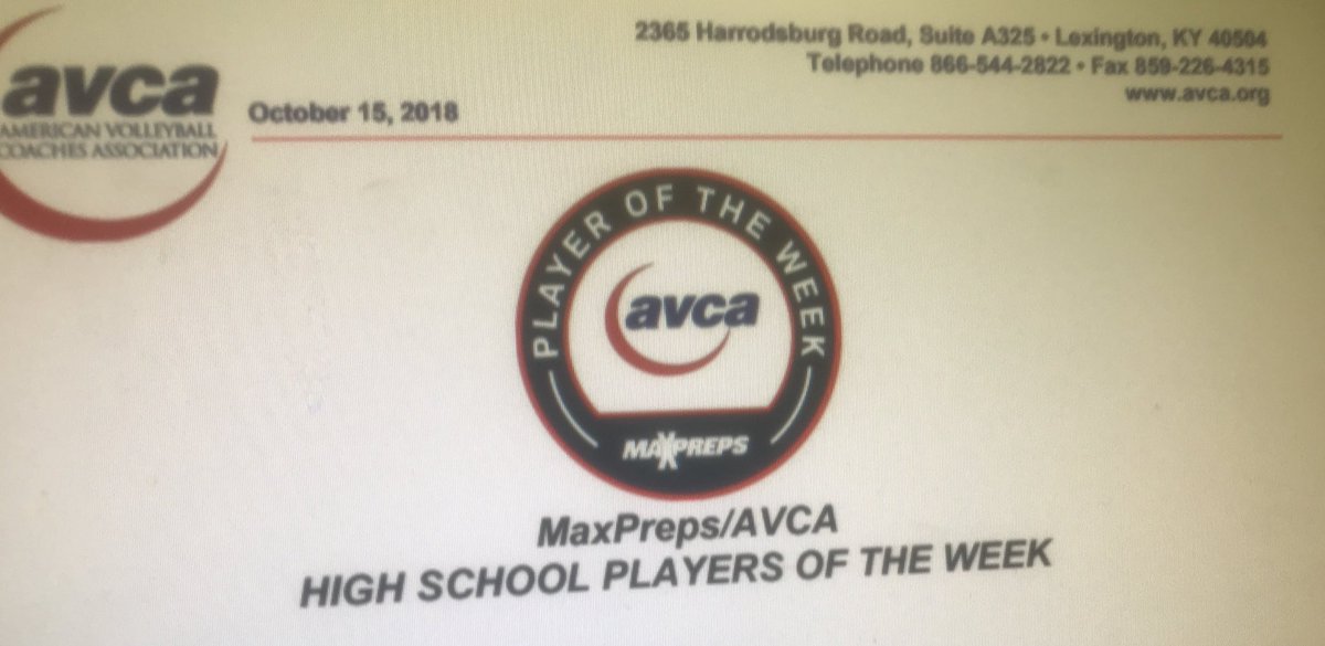 LoriLtuyo's tweet photo. Proud of you @kenziee_2yo! What an honor to have been chosen for player of the week by #AVCA#maxpreps#TX https://t.co/l2IHV0vMs0