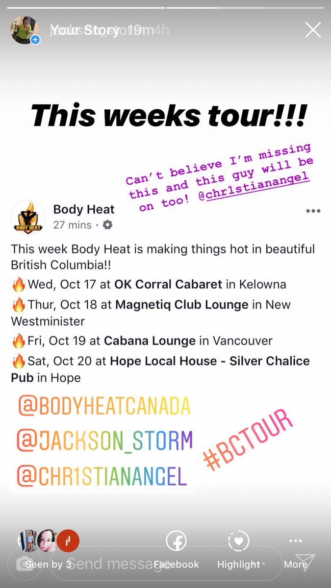 LaLaHockey's tweet photo. Want a ladies night out? The boys from @bodyheatcanada willbe here in #BritishColumbia this week!!! 👇👇👇👇👇👇💋💋💋 https://t.co/n69Gli6BcS