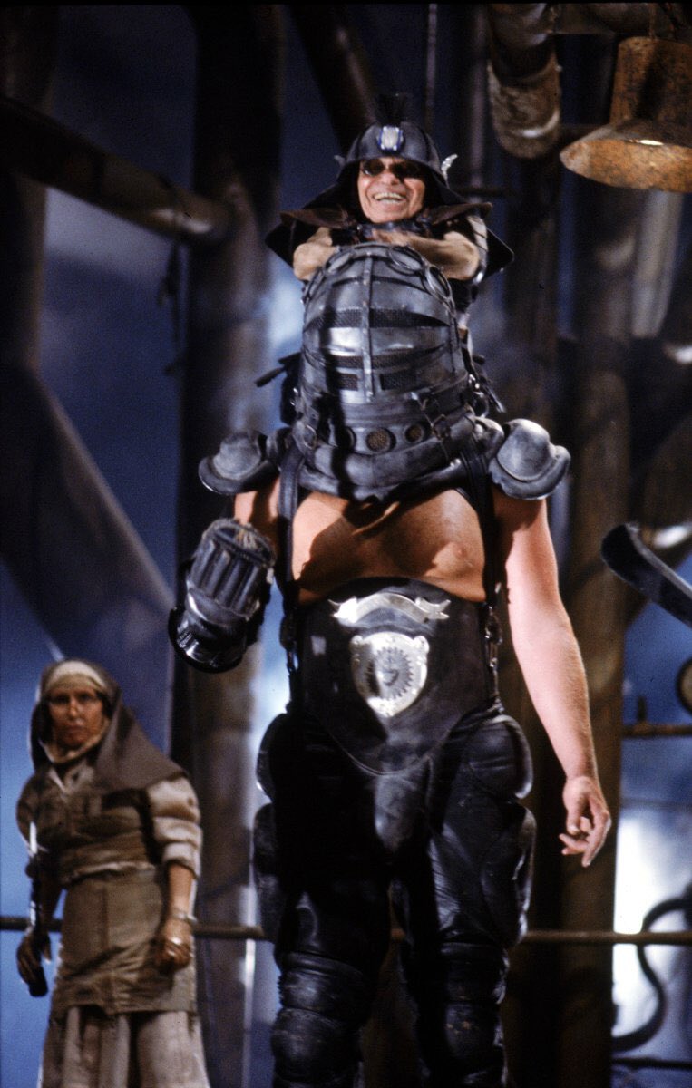 W5Slow's tweet image. #bangorbust Halloween costume @AllmericanMayes and @Colby_Daniels  Master Blaster from Mad Max Beyond thunderdome and @CaraRice107 Auntie from same movie