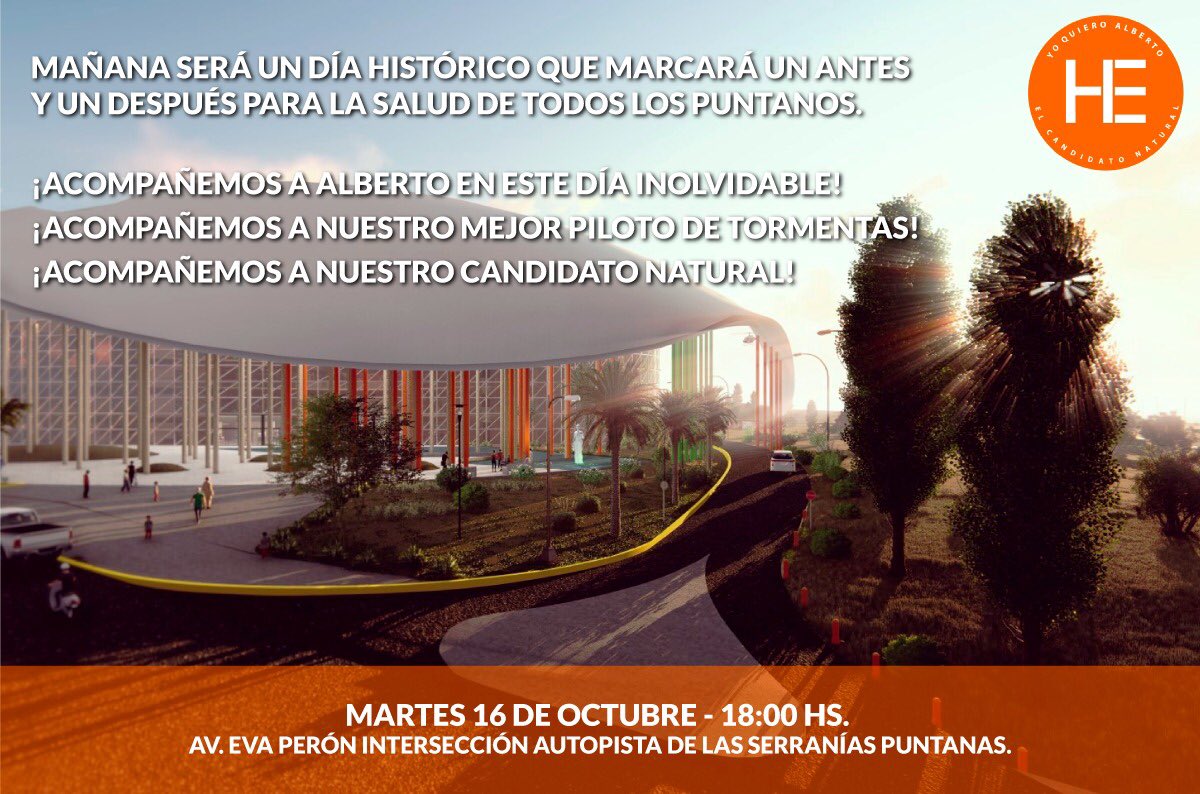 HayEquipo4's tweet photo. Mañana es un día histórico para San Luis, que marcará un antes y un después para la Salud de todos los puntanos.
Acompañemos a Alberto en este día inolvidable!
Acompañemos a nuestro mejor piloto de tormentas!
Acompañemos a nuestro candidato natural!  Vamos San Luis! https://t.co/7ycXkF5Tus