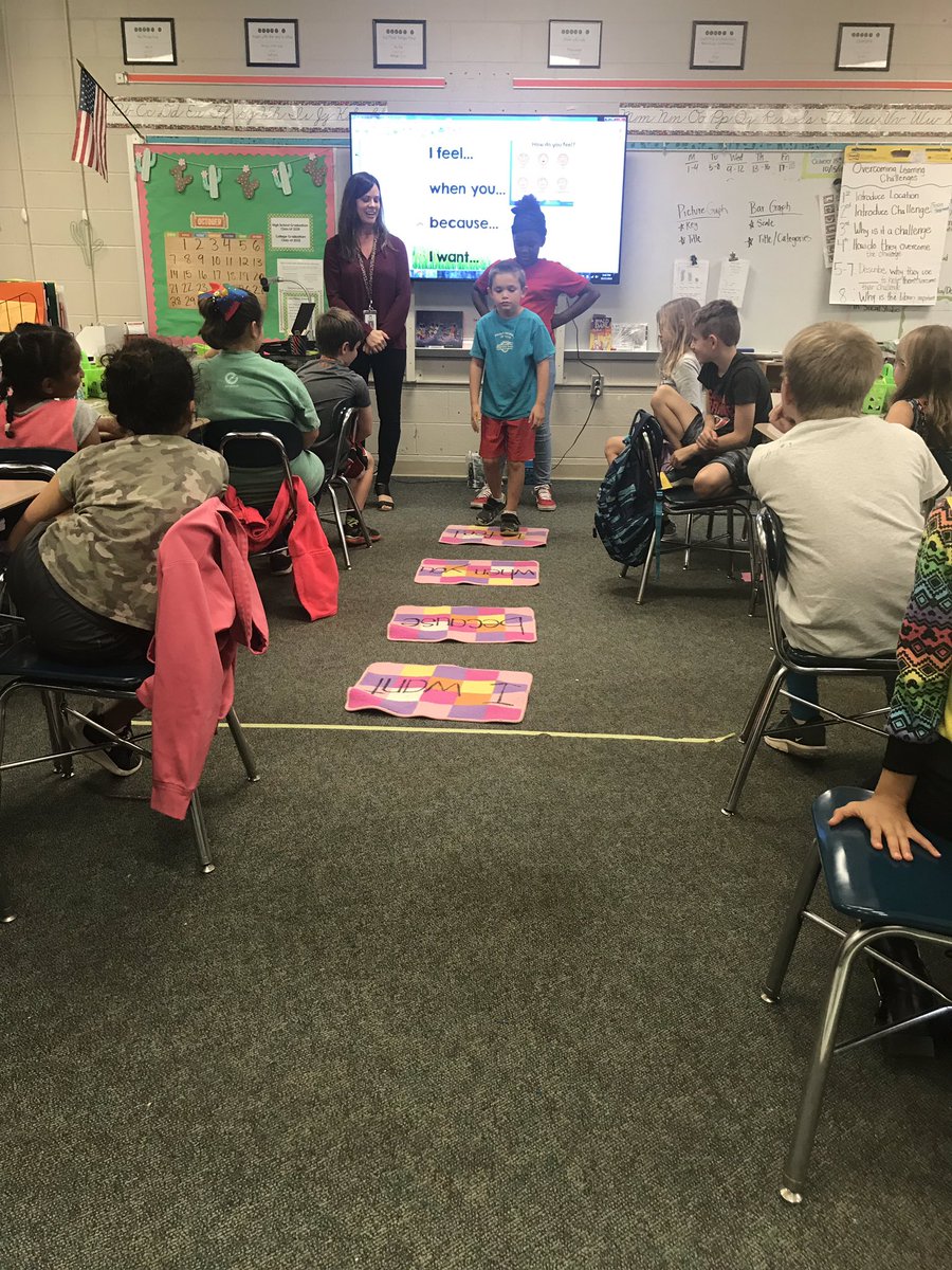 CGreensLeaders's tweet photo. Students had fun practicing using “I messages” to share their thoughts/feelings. Thanks Mrs. Truman @CombsCounseling #GuidanceRocks https://t.co/x3V1CqWAU5