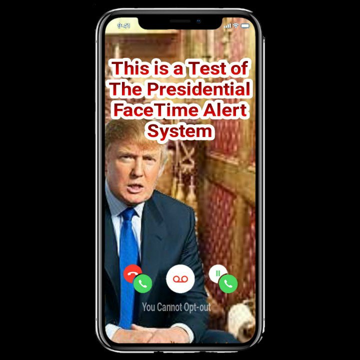 newhampster's tweet photo. FEMA and Trump tested the Presidential FaceTime Alert system today #itmfa #facetime #notmypresident #ImpeachTrump #impeach45 #ShittySituation @realdonaldtrump https://t.co/uolA2Z3sJh